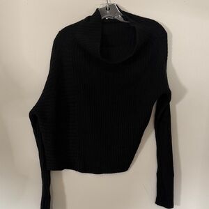 Elegant Black Cowl Neck Sweater